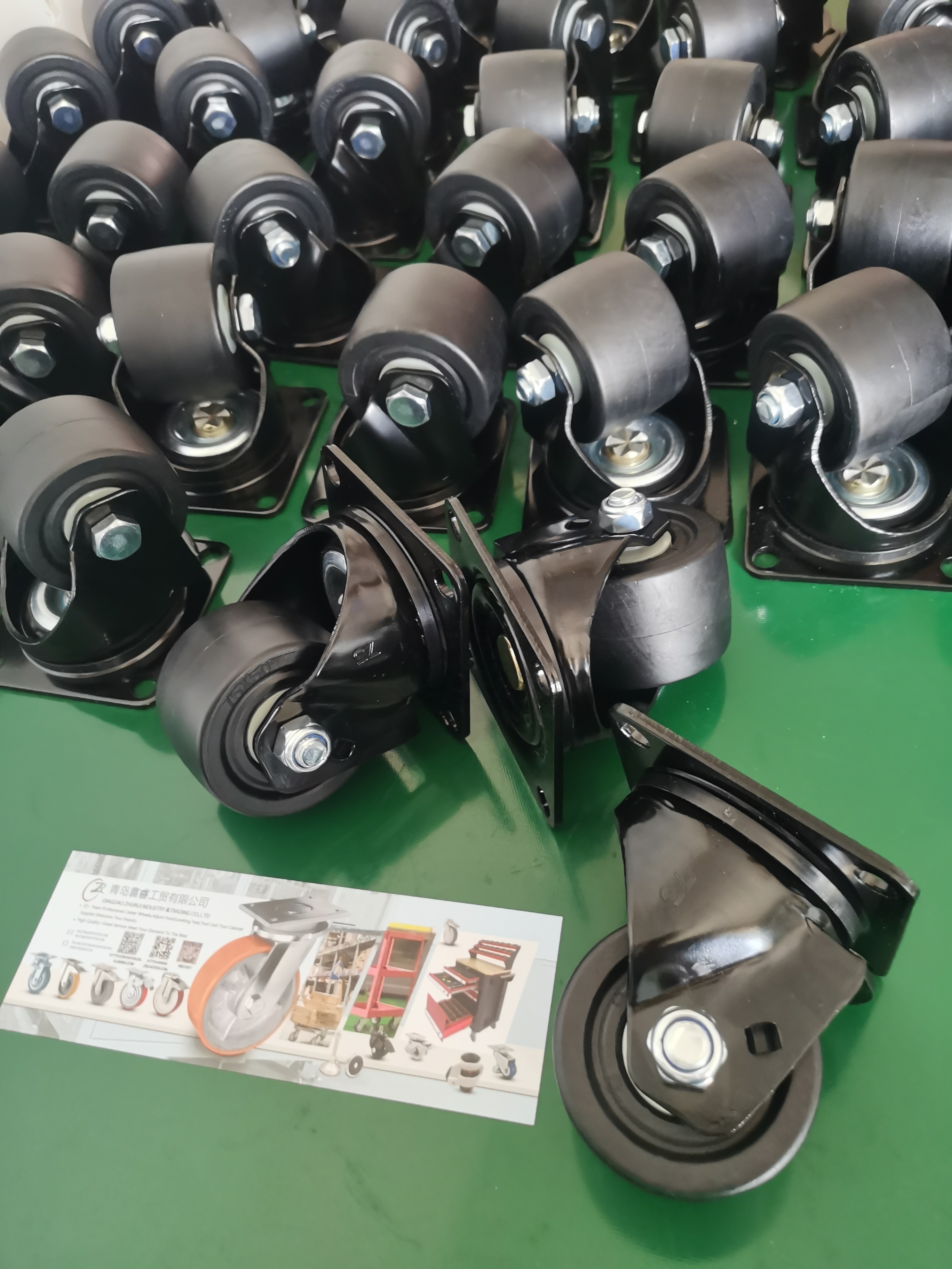 High-Load 2/2.5/3 Inches Heavy Duty Casters with 300/500/600KG Fixed Swivel Plate Locking Low Mounting Height Nylon Wheels