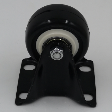 1.5 2 Inch Small Black Castor Wheel Light Duty Swivel Plate Thread Stem M10 M12 PU PVC Casters Wheel