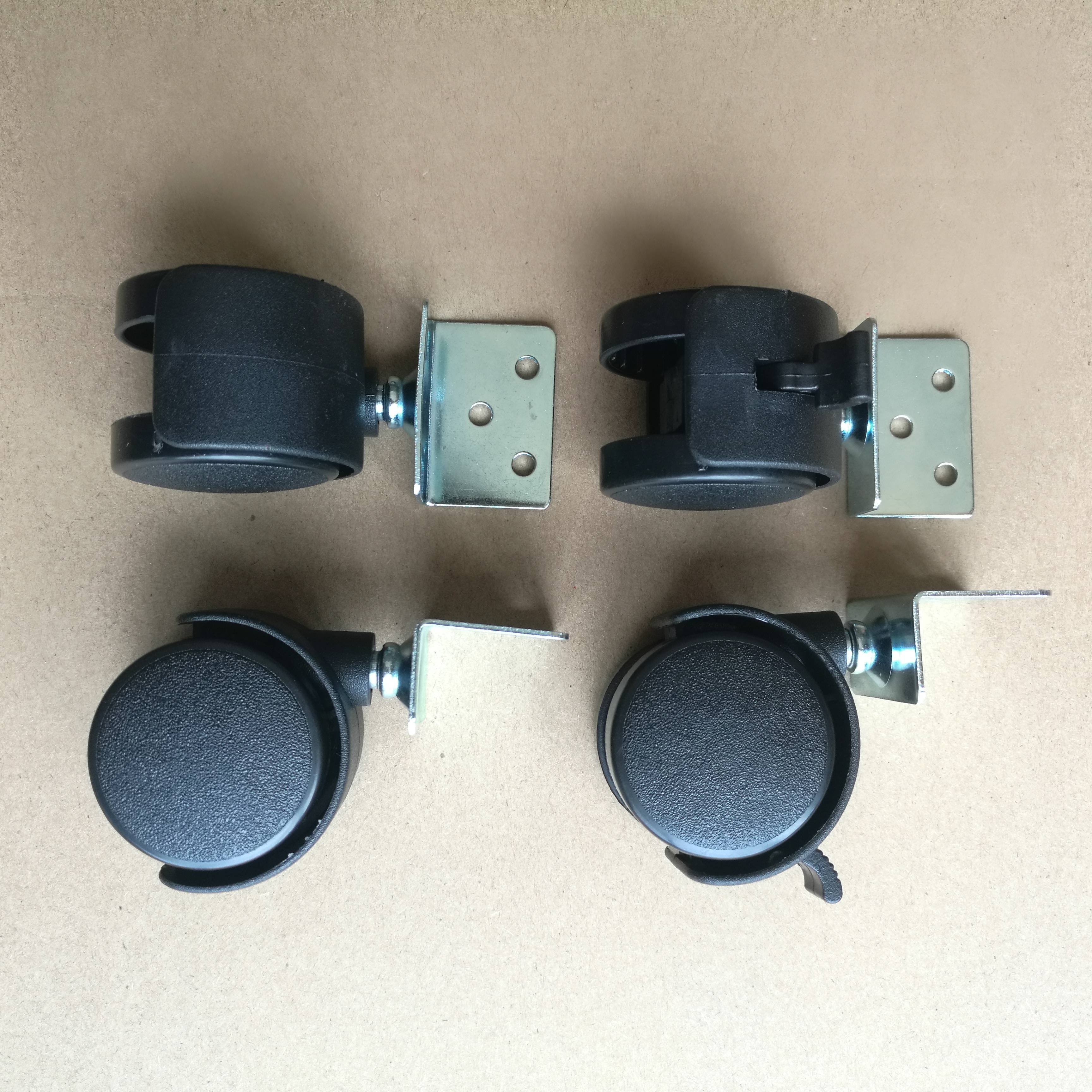 Good Quality 1.5'' Side Mounting Plate Castors Nylon Wheel Furniture Caster Cabinet Castor 40mm