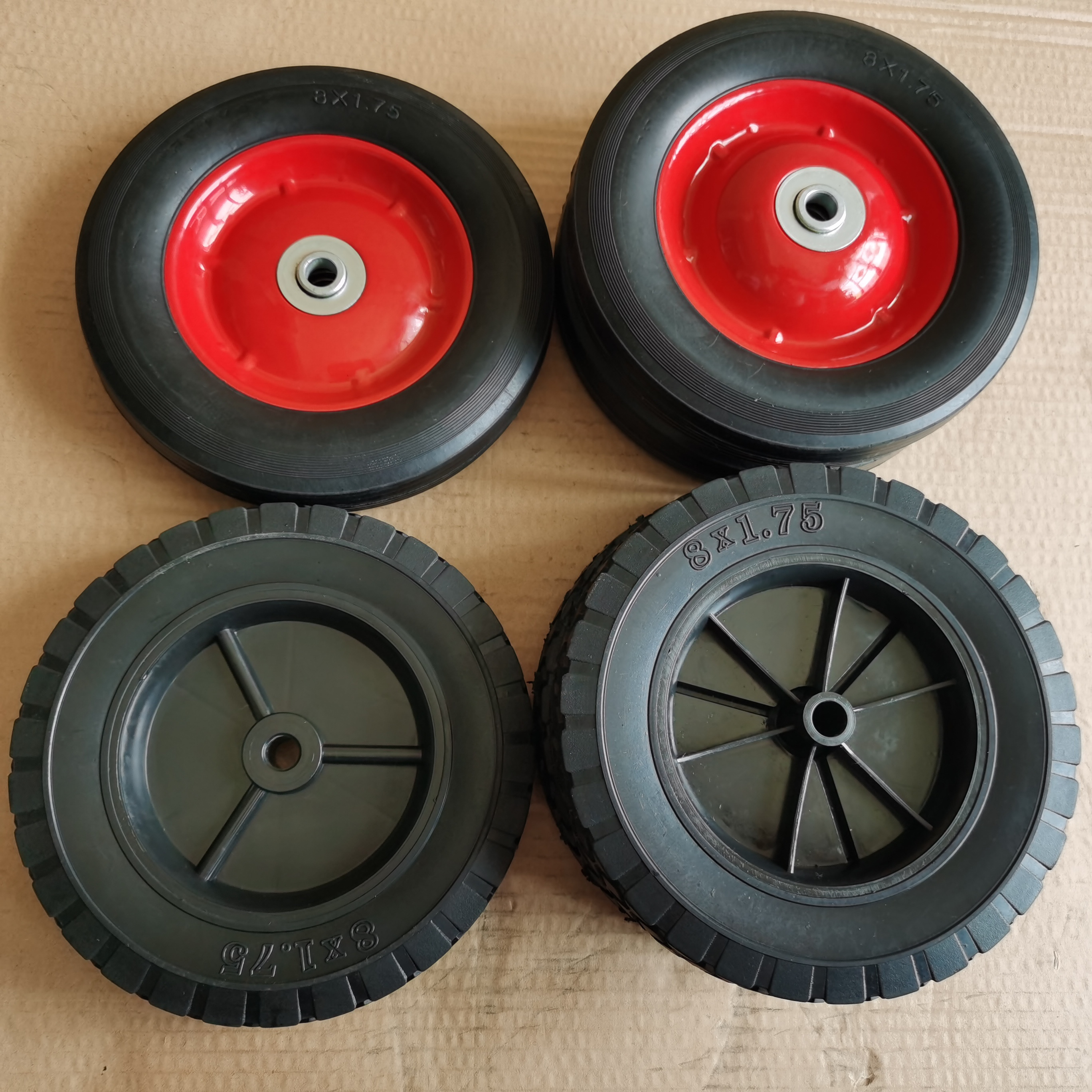 Good Quality Hot sale 8 inch solid rubber wheel 200mm Black Rubber Trolley Wheel