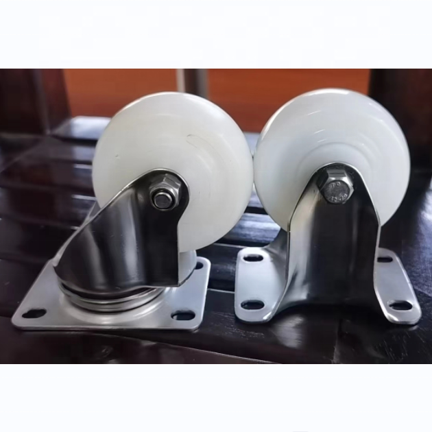 High Load 60/80/150KGS Castors Stainless Steel Castor 50mm Black Nylon Wheel Swivel 2 Inch White Nylon Wheels Casters