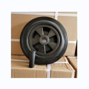 Hot sale 8 inch dustbin wheel 8 inch 200mm Black Rubber Gabage Can Trash Bin Wheel