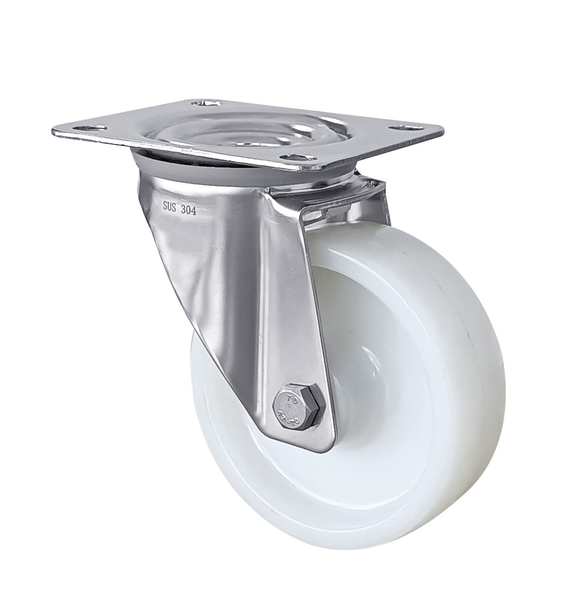 High Load 2'' Grey Thermoplastic Rubber Wheel Stainless Steel Swivel Caster with Anti-Rust TPR Wheels 50mm