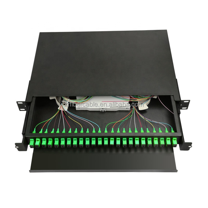 ftth optical mini rotary odf 1u 2u terminal box mpo 4 6 8 puertos 12 96 144 core 48 port lc sc rack mount 24 fiber patch panel