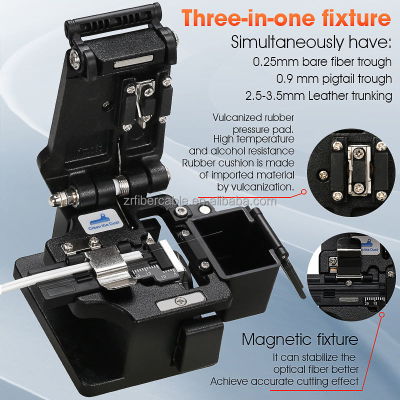 X0 High Precision Fiber Cleaver With Waste Fiber Box Fiber Optic Cable Cutter