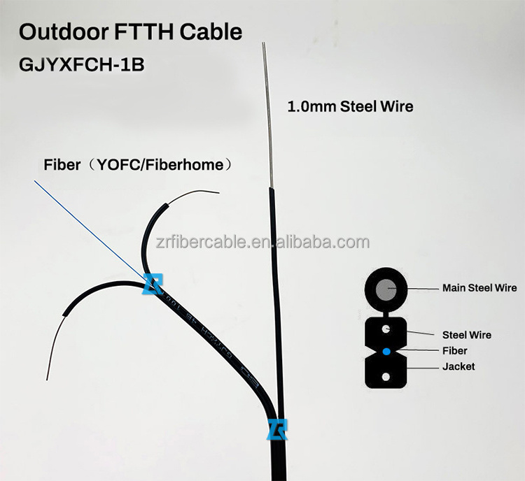 outdoor kabel serat optik dropcore 1 2 core fibra optica 4 hilo single core 2cores 1f G657A1 fiber optic wire ftth drop cable