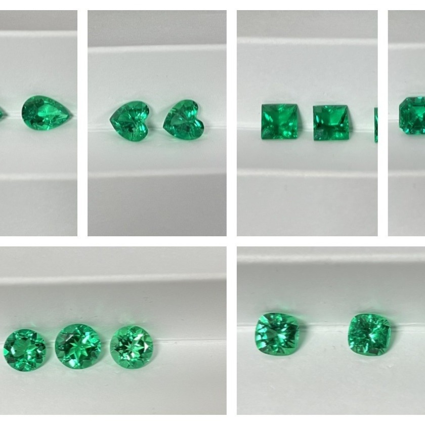 Luxury Loose Gemstones Jewelry Synthetic Cultivated Treasure Emerald Cut 1-5 carats Colombian  Emerald Loose Gemstones