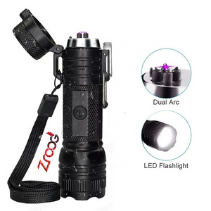 Lovisle Tech Outdoor USB Electronic Lighter IP67 Waterproof Electric Plasma Arc Lighter 100 Lumen Torch Flashlight Lighter