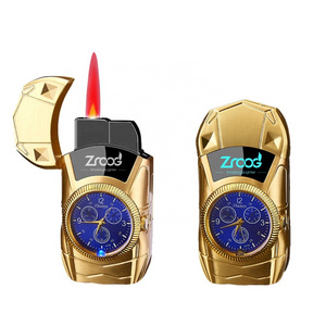 Zroog Dual Arc Plasma Lighter Windproof Battery Indicator Touch Start Lighter With LED Light