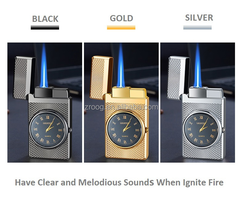 Lovisle Tech Creative Watch Lattice Lighter Metal Gas Windproof Cigarette Lighter Wholesale Drop Shipping