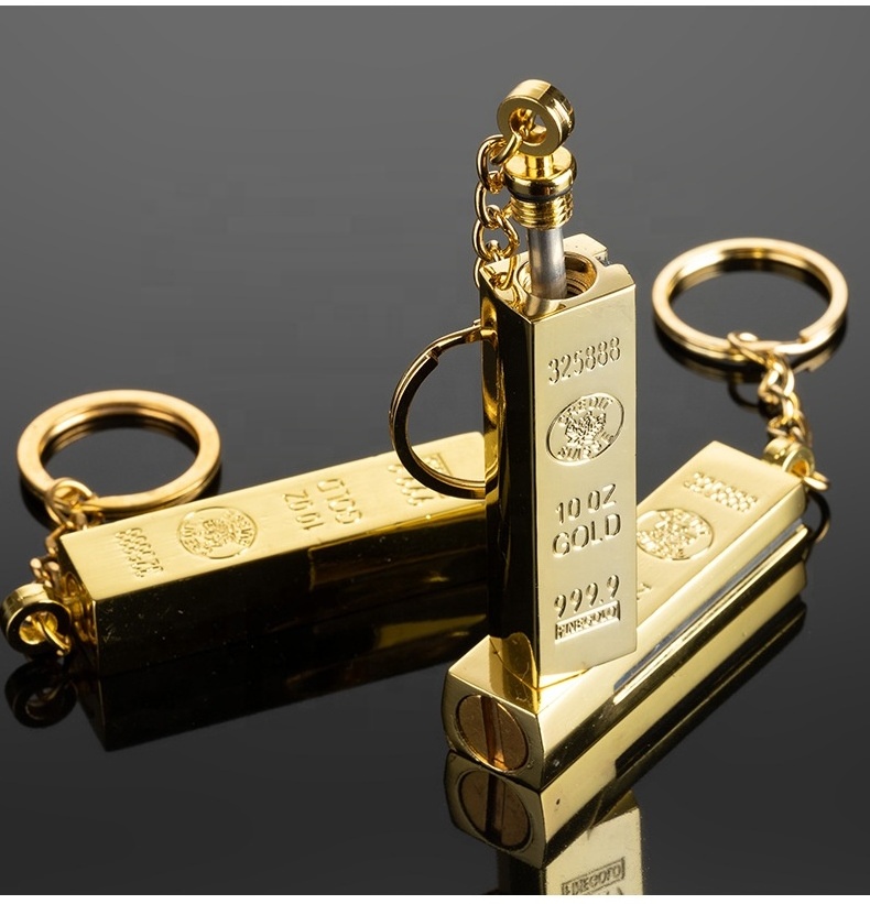 Lovisle Tech Butane Gas Windproof Gold Bar Shaped Cigar Cigarette Aristocratic Lighter