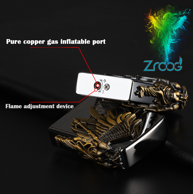 Lovisle Tech Wings Metal Retro Gifts Men's Gift Flint Fire Starter Refill Flame Lighter For Cigarettes