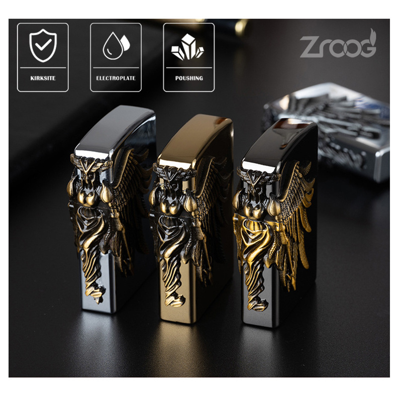 Lovisle Tech Wings Metal Innovative Men's Gift Flint Fire Starter Refill Flame Lighter For Cigarettes