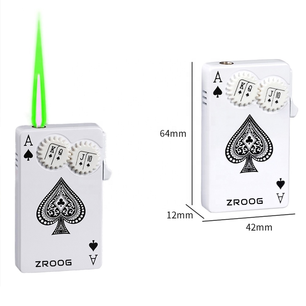 Windproof Refillable Lighter Playing Cards Cool Design Jet Torch Butane Lighter For Festival Birthday