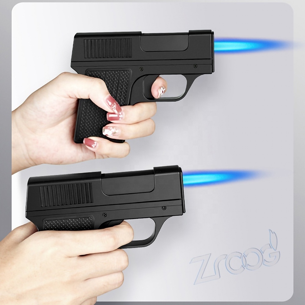 Zroog New Arrivals Revolver Small Pistol Creative Lighter Hanging Cigarette Gun Lighter Refillable Gas Lighter