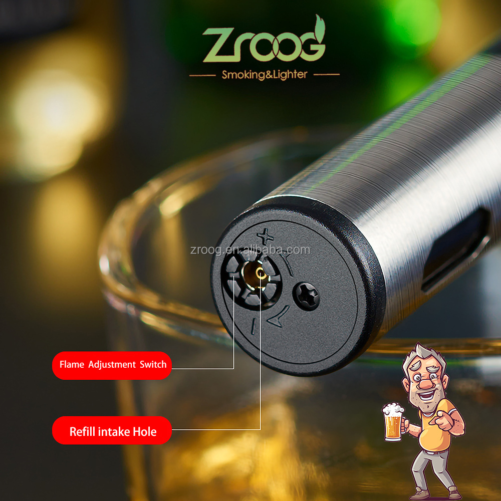 Zroog 2023 Metal Torch Gas Lighters windproof Lighter Cigar Butane Lighters