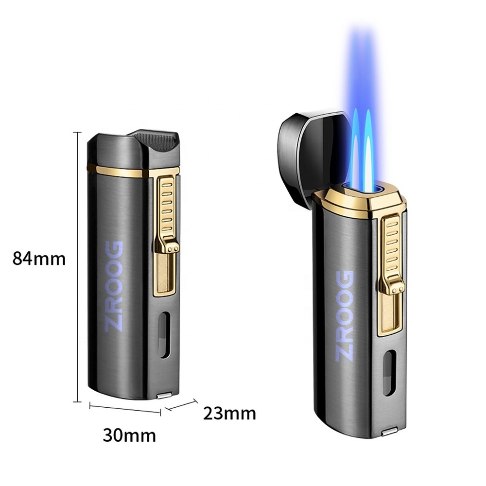 Lovisle Tech Multi-functions Torch Lighter Outdoor Camping Single Flame Metal Jet Lighter Torch With Cigar Cut