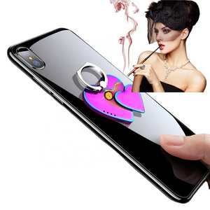 Lovisle Tech Minimalism Boutique Heart Shape Phone Lighter Rechargeable Lighter Windproof USB Lighter for Phone