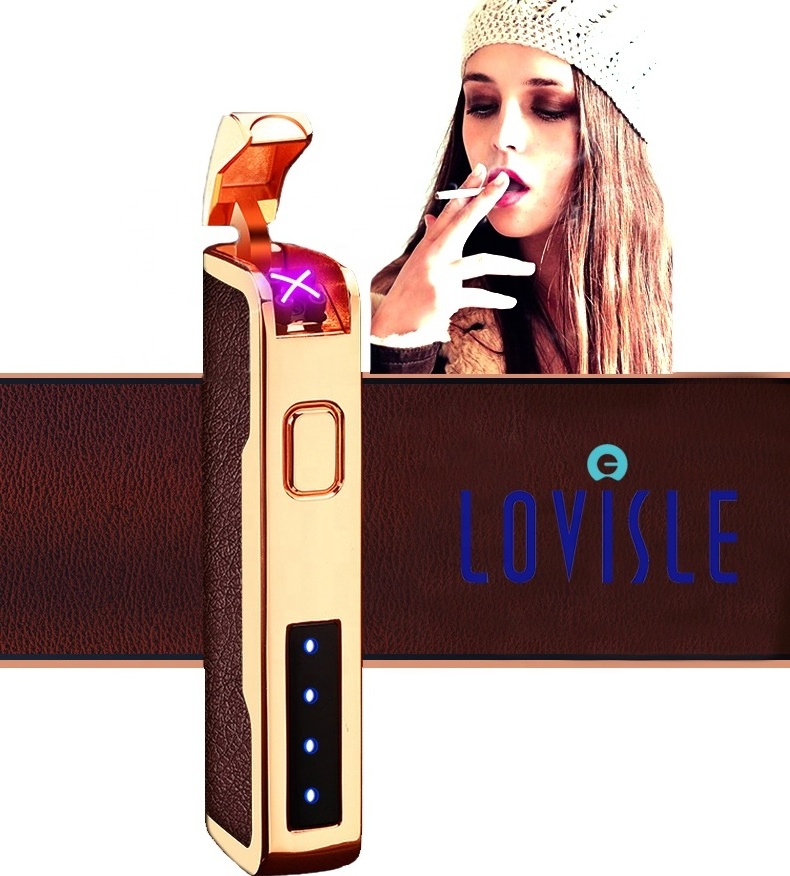 Lovisle Tech Dual Electric USB Rechargeable Flameless Windproof Lighter Electric Arc Plasma Cigarette Lighter