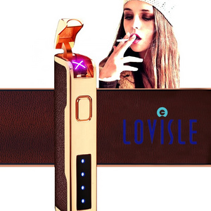 Lovisle Tech Dual Electric USB Rechargeable Flameless Windproof Lighter Electric Arc Plasma Cigarette Lighter