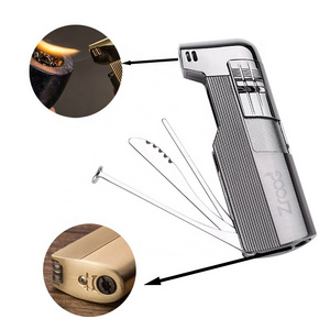 Lovisle 3 in 1 Multi Tools Butane Jet Lighter with Pipe Tools Pipe Rod Lighter Multi-functions Gas Lighter