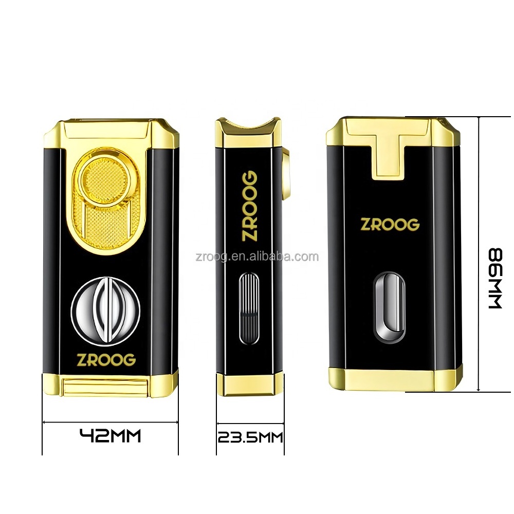 Lovisle Tech Torch Cigar Lighter With Windproof Jet Flame Built-in V Cigar Cutter