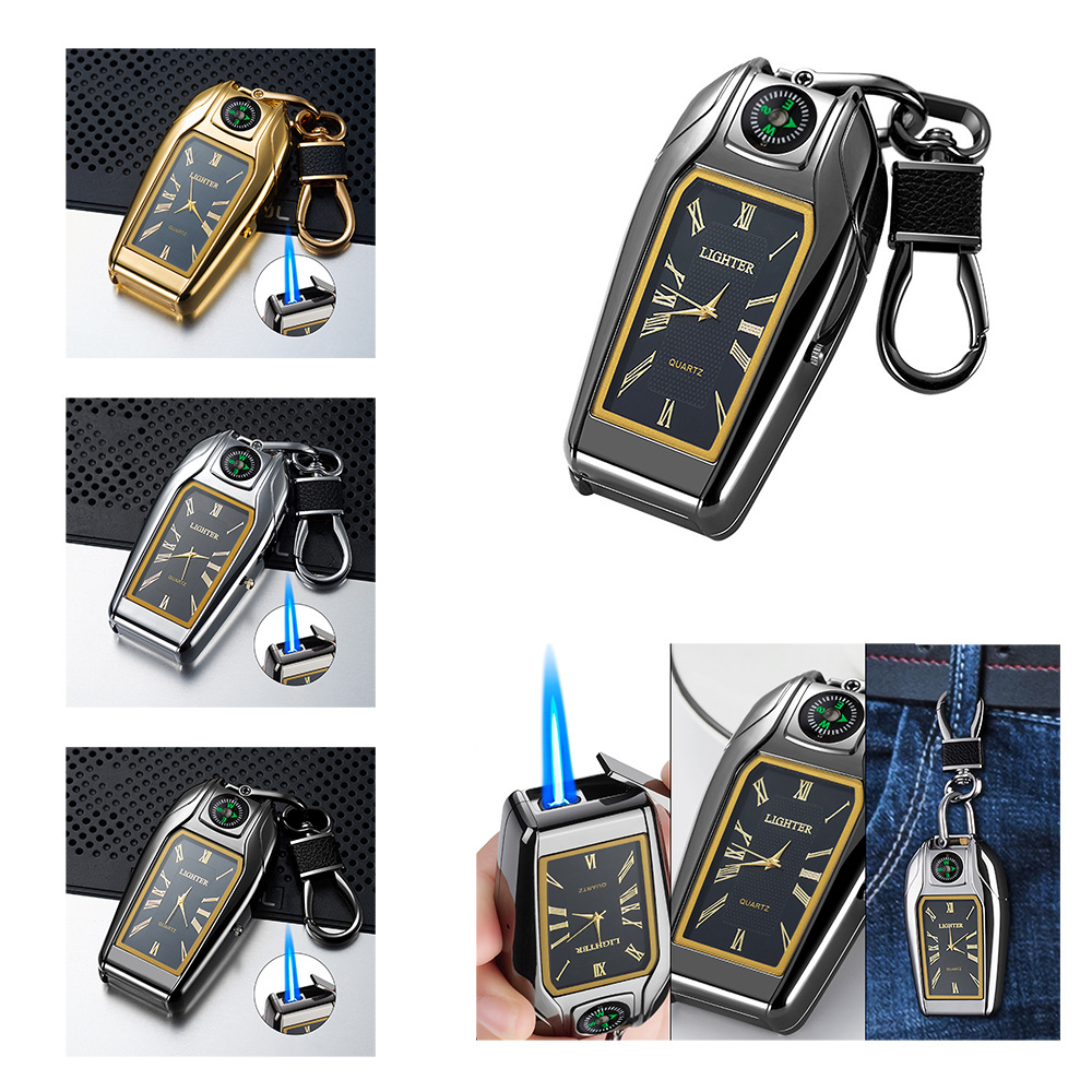 Zroog Newest Design Metal USB Rechargeable Electronic Lighter Custom Car LED Keychain Cigarette Lighter