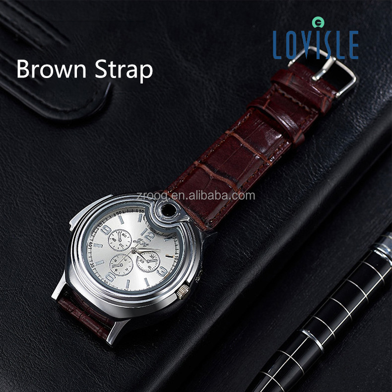 Lovisle Tech Father Day Gifts Creative Cool Novel Watch Refillable Butane Gas Cigarette Cigar Lighter