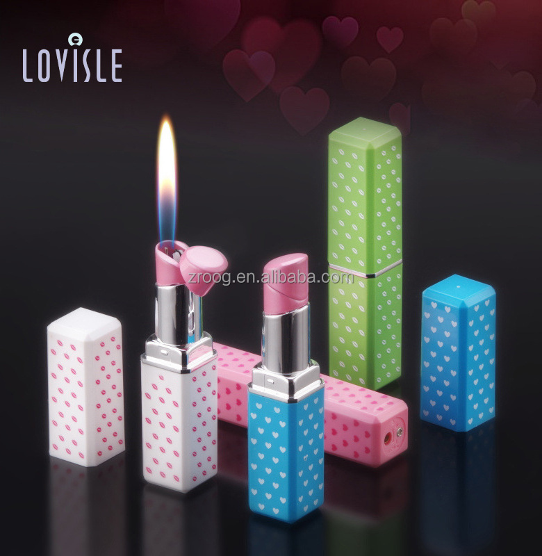 Lovisle Unique Gifts Compact Lipstick Lighter Open Flame Oil Adjustable Lighter With Cyclic Inflation