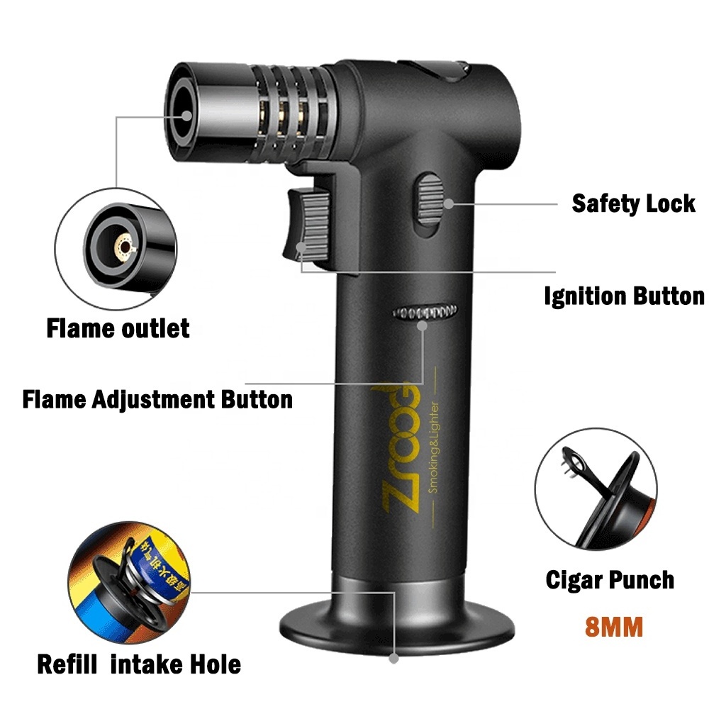 Cigar Lighters Torch High Quality Gun Lighter Pistol Gas Lighters For Cookers and Candles and Cigars