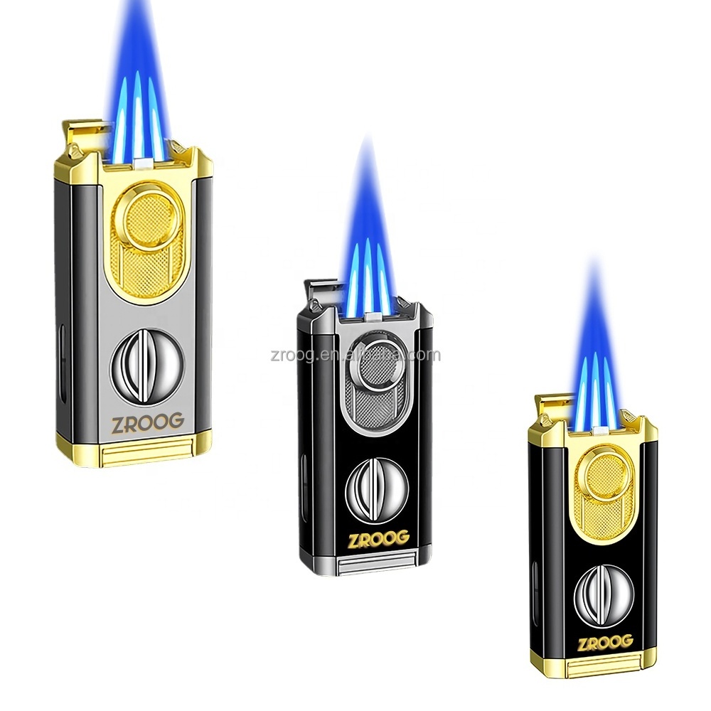 Lovisle Tech Torch Cigar Lighter With Windproof Jet Flame Built-in V Cigar Cutter