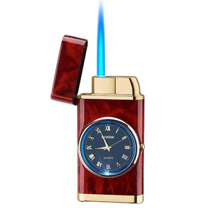 Lovisle Tech Windproof Cool Lighters Honorable Gifts for Birthday Refillable Butane Clock Lighter for Camping Birthday Gifts