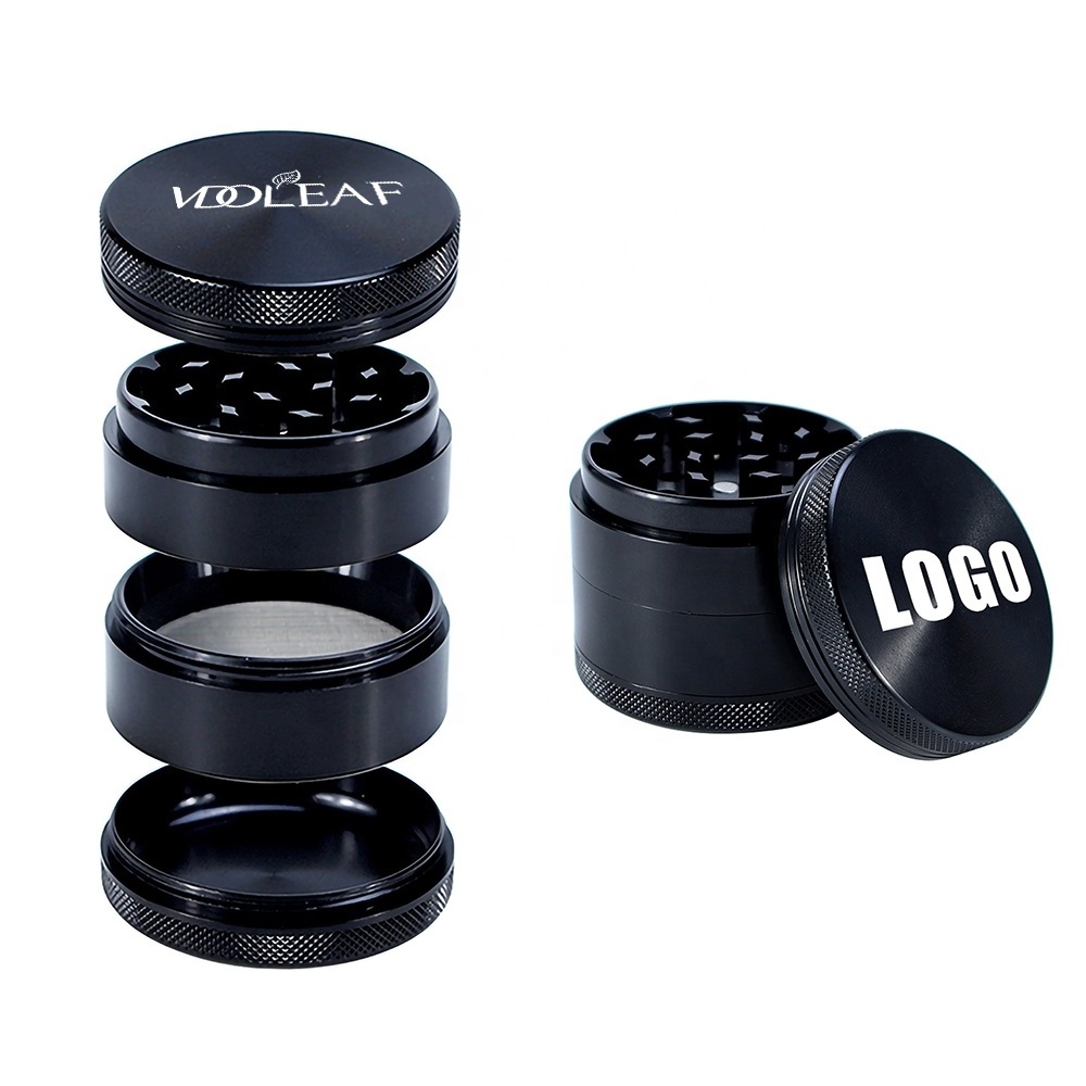 Wholesale Manual Herb Grinder OEMODM Custom Logo 4 Layer  Premium Metal Tobacco Grinder