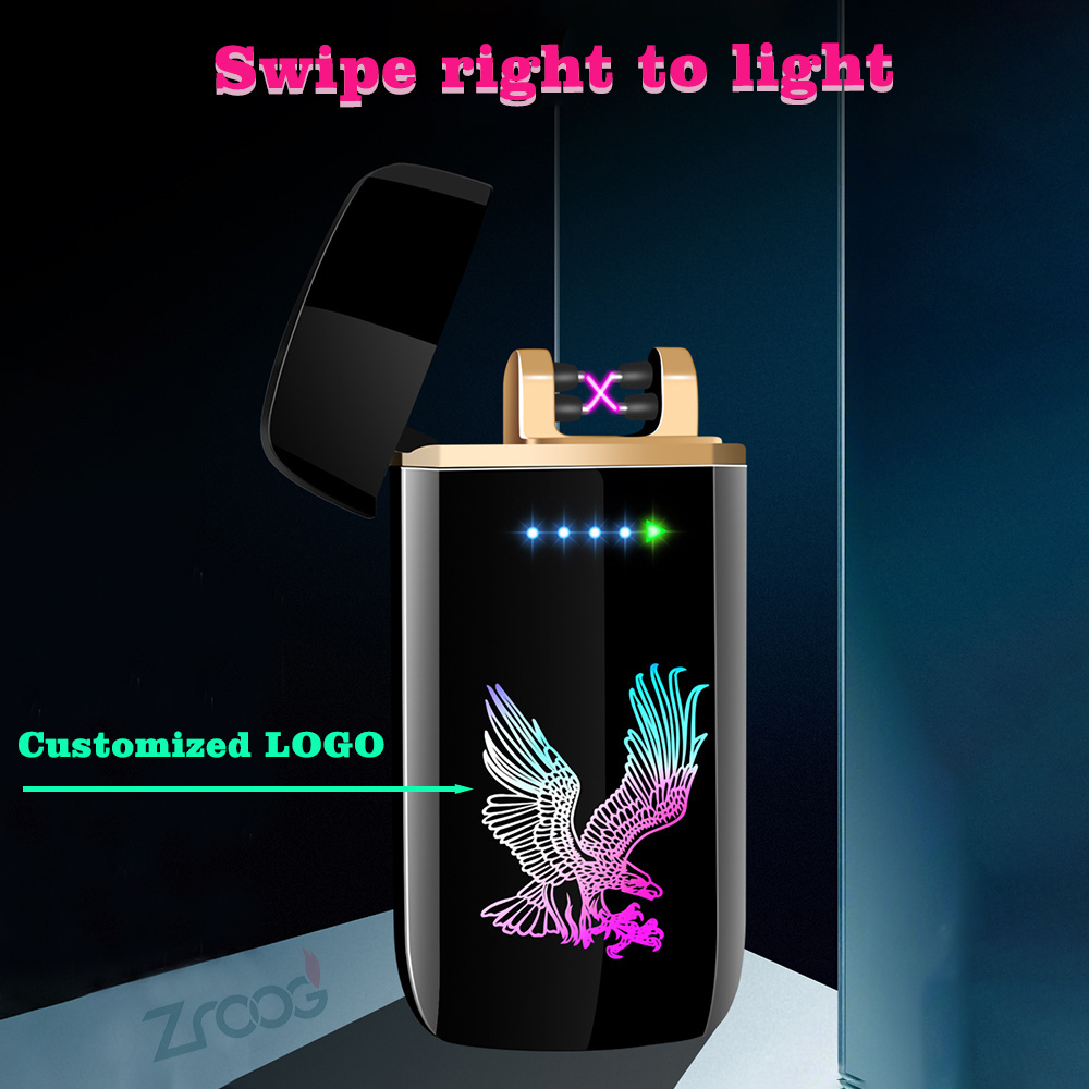 Lovisle Tech New Arrivals High-end USB Double ARC Windproof Electric Lighter Plasma