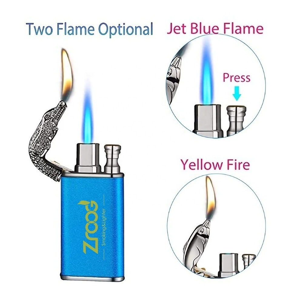 Lovisle Double Flame Lighter Custom Logo Lighter Straight Flame Gas Flame Lighter For Cigarette Creative Gifts