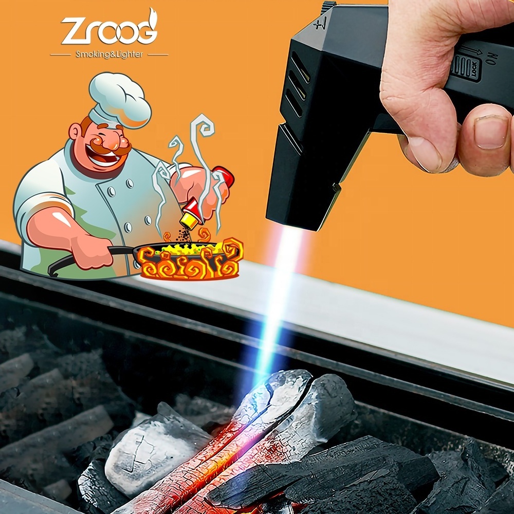 Kitchen Torch Lighters BBQ Flamethrower Metal Welding Torch Flame Gun Butane Torch Gas Lighter