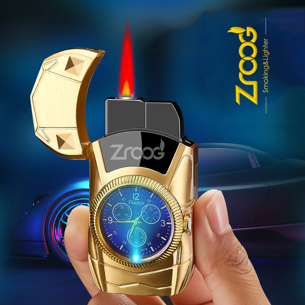 Zroog Dual Arc Plasma Lighter Windproof Battery Indicator Touch Start Lighter With LED Light