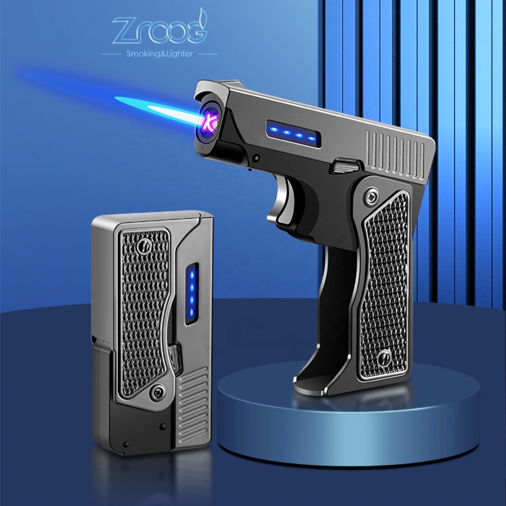 Zroog Triple Jet Flame Butane Cigar Lighter with Punch and Safety Lock Refillable and Windproof Pocket Lighter Cool Great Gift