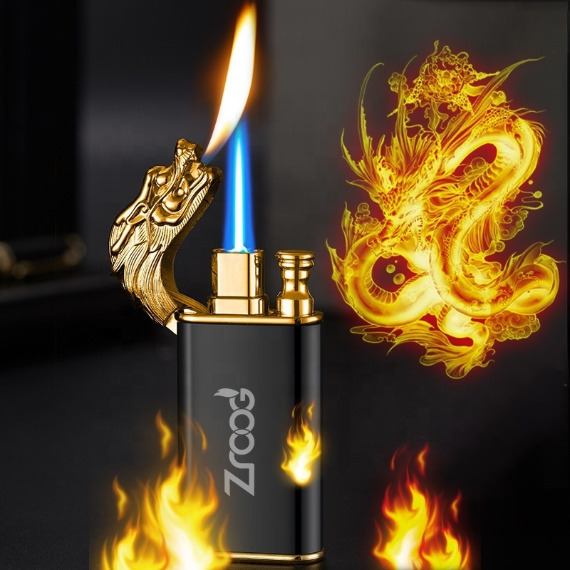 Lovisle Tech Windproof Crocodile Dragon Cigar Torch Tiger Lighter Soft Jet Flame Switchable Lighter For Men