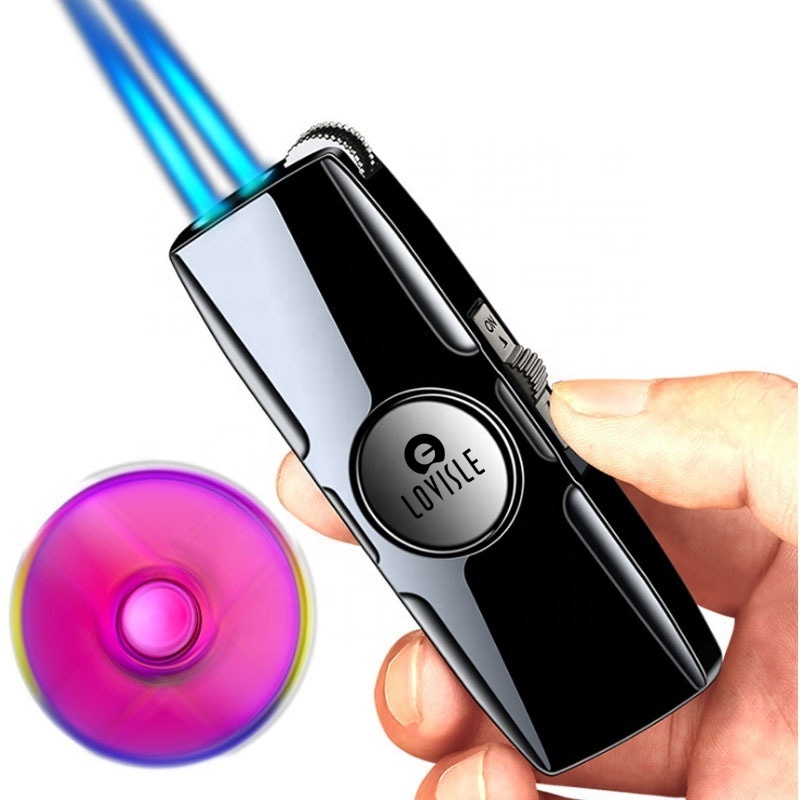 Lovisle Tech Popular Play Spinner USB Lighter Mini Lighter Hand Windproof Rechargeable Lighter