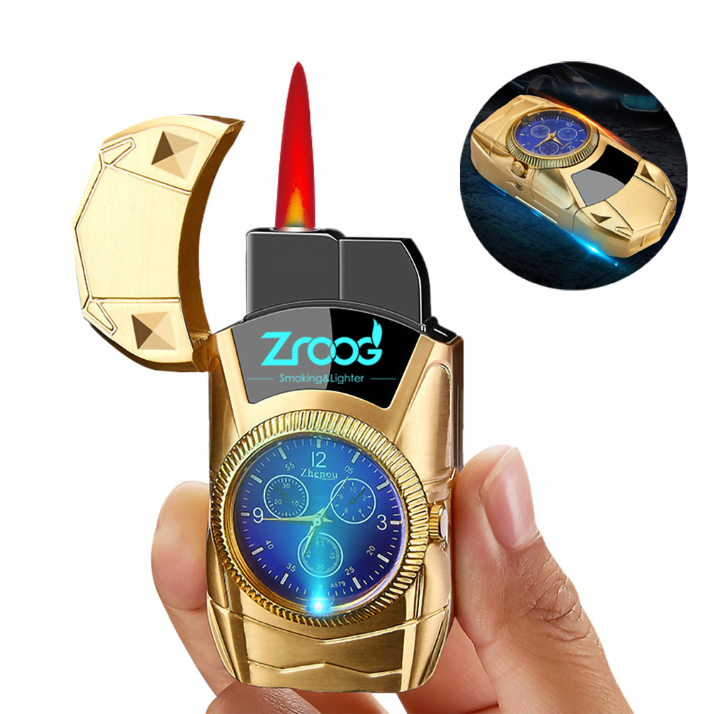 Zroog Dual Arc Plasma Lighter Windproof Battery Indicator Touch Start Lighter With LED Light