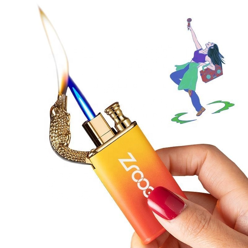 Lovisle Tech 2024 Hot Sale Crocodile Novelty Jet Cigarette Lighter Switchable Flames