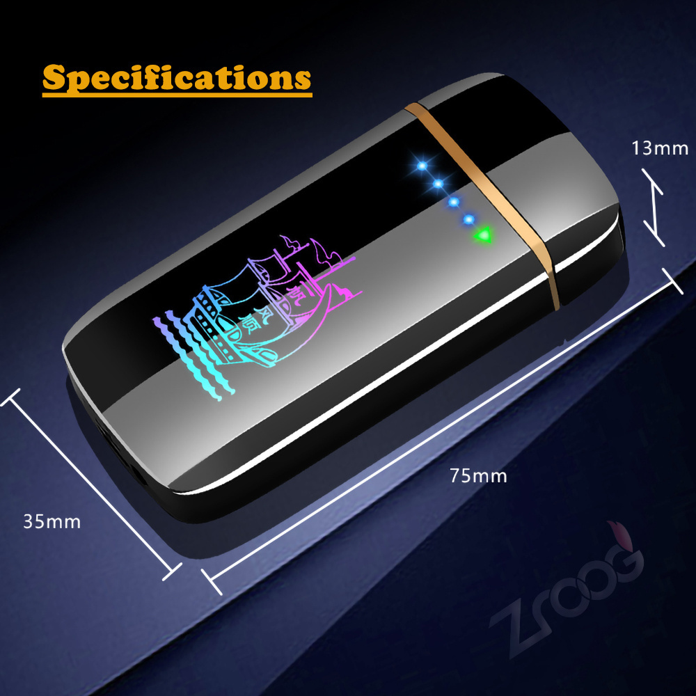 Lovisle Tech New Arrivals High-end USB Double ARC Windproof Electric Lighter Plasma