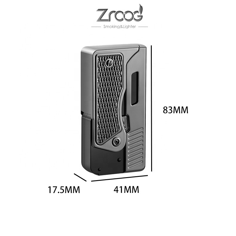 Zroog Triple Jet Flame Butane Cigar Lighter with Punch and Safety Lock Refillable and Windproof Pocket Lighter Cool Great Gift