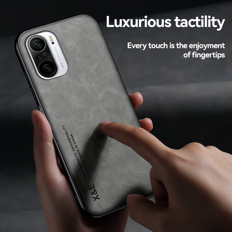 For Xiaomi Redmi K40 K30 K30i K20 Pro Back Cover Coque Etui Luxury Sheepskin PU Leather Shockproof Lens Protective Phone Case