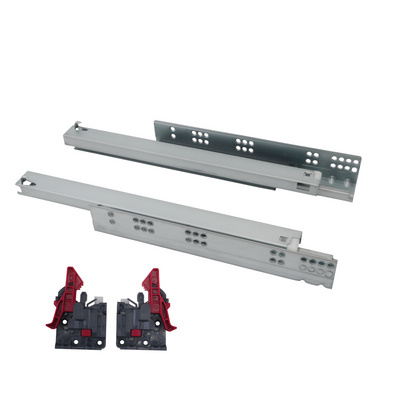 Heavy Duty Concealed Slide Full Extension Soft Close Undermount Drawer Slide With Plastic Clip