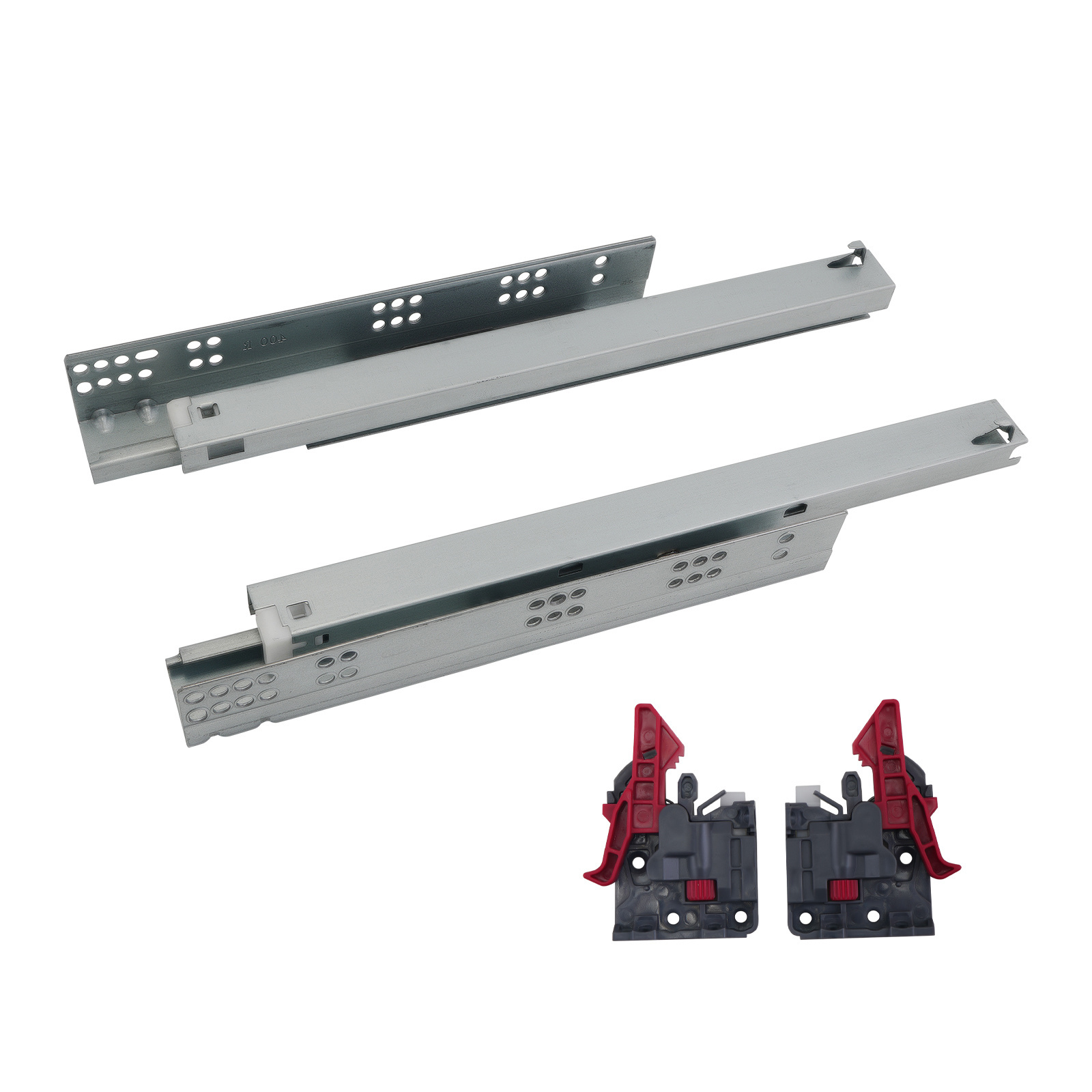 Heavy Duty Undermount Drawer Sliderail Three Hidden Push To Open Drawer Slides With Plastic Clips