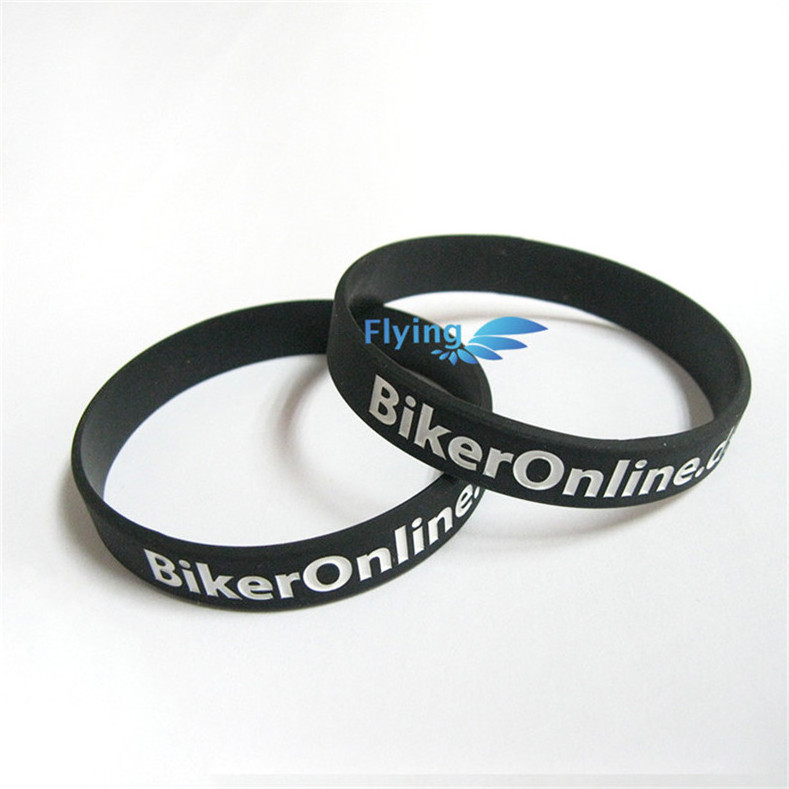 Custom logo silicone bracelet Recycled imprint rubber wristband