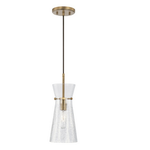 Aged Brass One-Light Mini Pendant Light Fixture