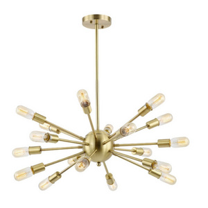 18-Light Brass Gold Sputnik Chandelier